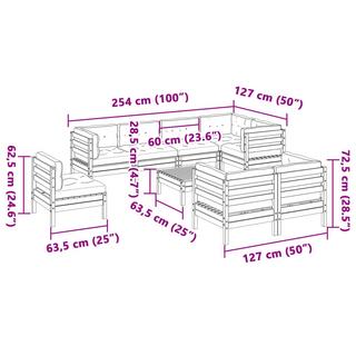 VidaXL set divano da giardino Legno di pino  