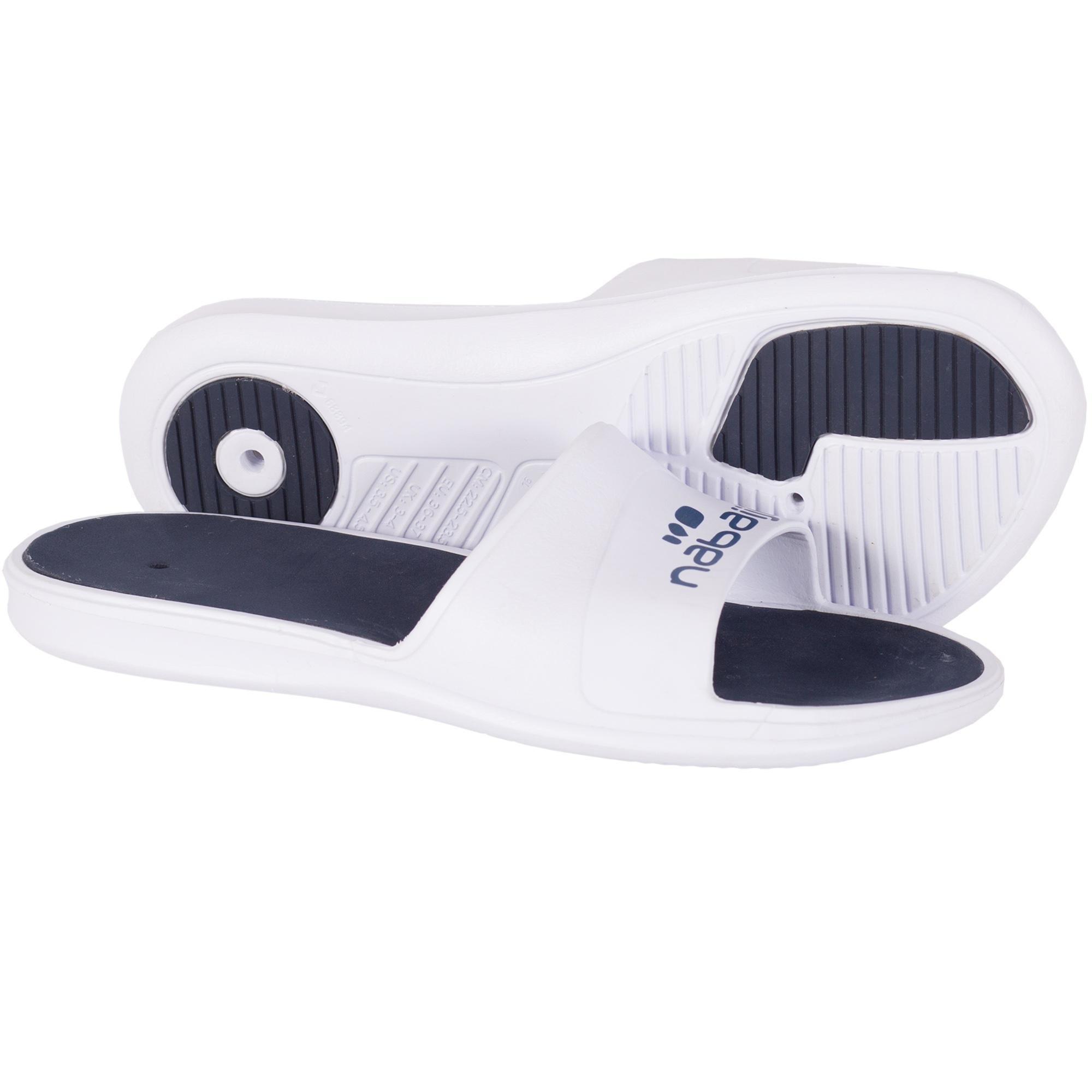 NABAIJI  Sandales De Piscine Homme - Slap 500 - Blanc Bleu 