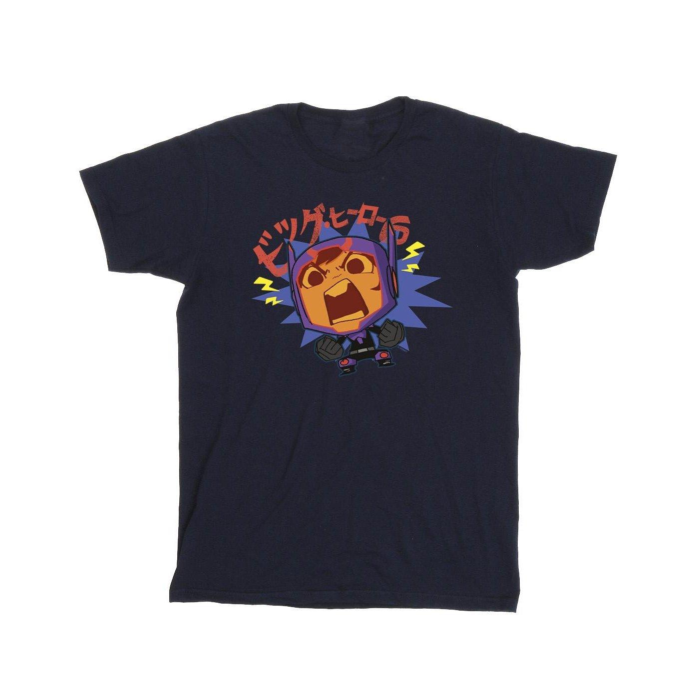 Image of Big Hero 6 Baymax Hiro Angry Manga Tshirt Herren Marine S