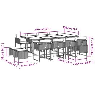 VidaXL set da pranzo da giardino Polirattan  