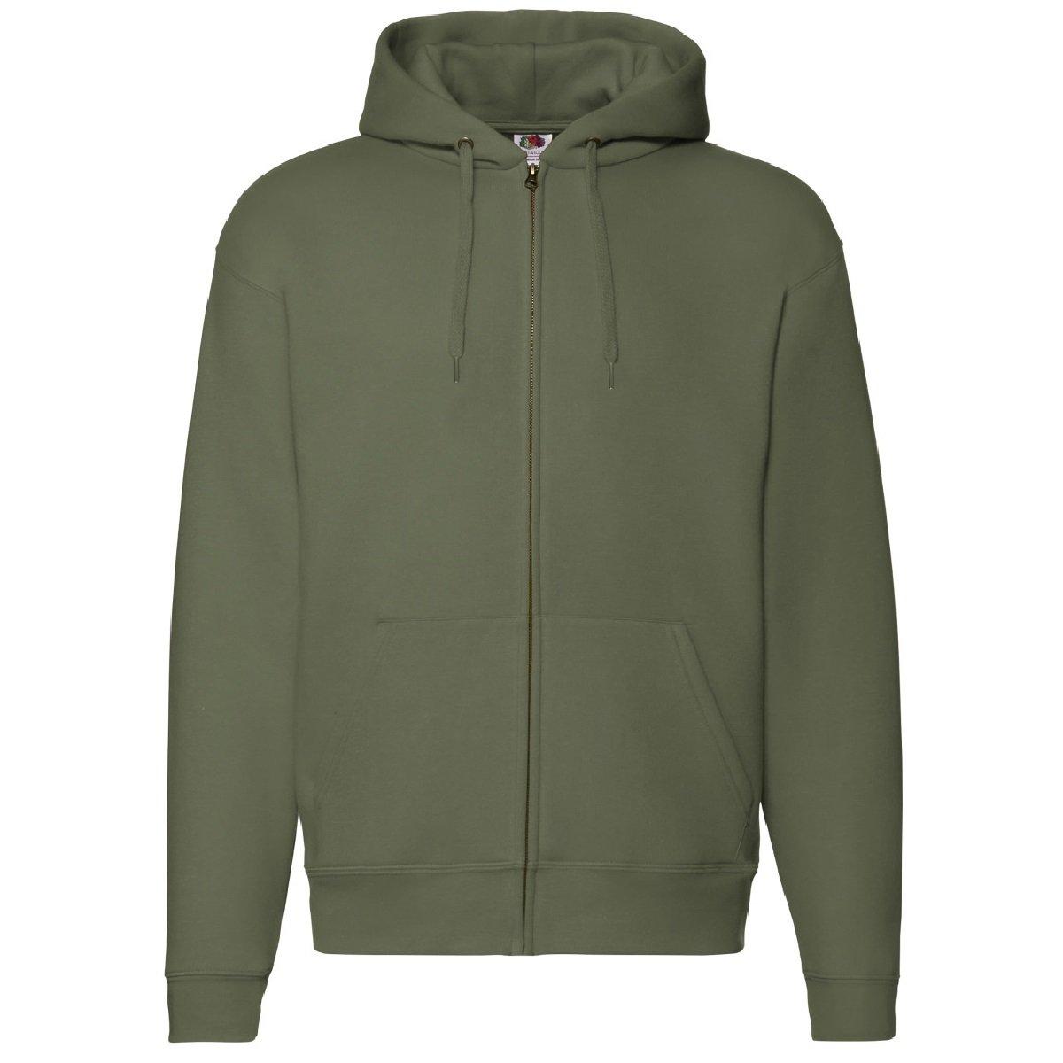 Image of Durchgehender Reißverschluss Mit Kapuze Sweatshirthoodie Herren Olivegrün S