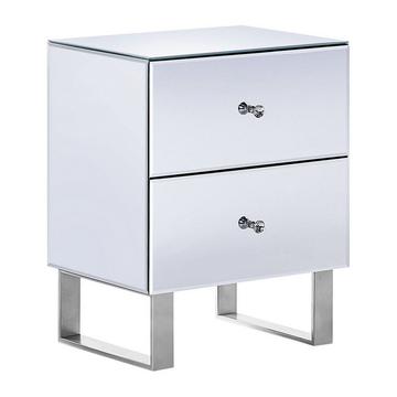 Comodino 2 cassetti en Vetro Glamour NESLE
