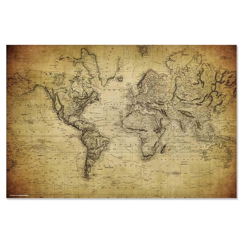 Image of Schreibunterlage WORLD MAP VINTAGE Schreibunterlage WORLD MAP VINTAGE