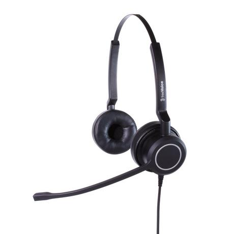 freeVoice  freeVoice SoundPro 360 UNC Duo Casque Avec fil Arceau Bureau/Centre d'appels Noir 