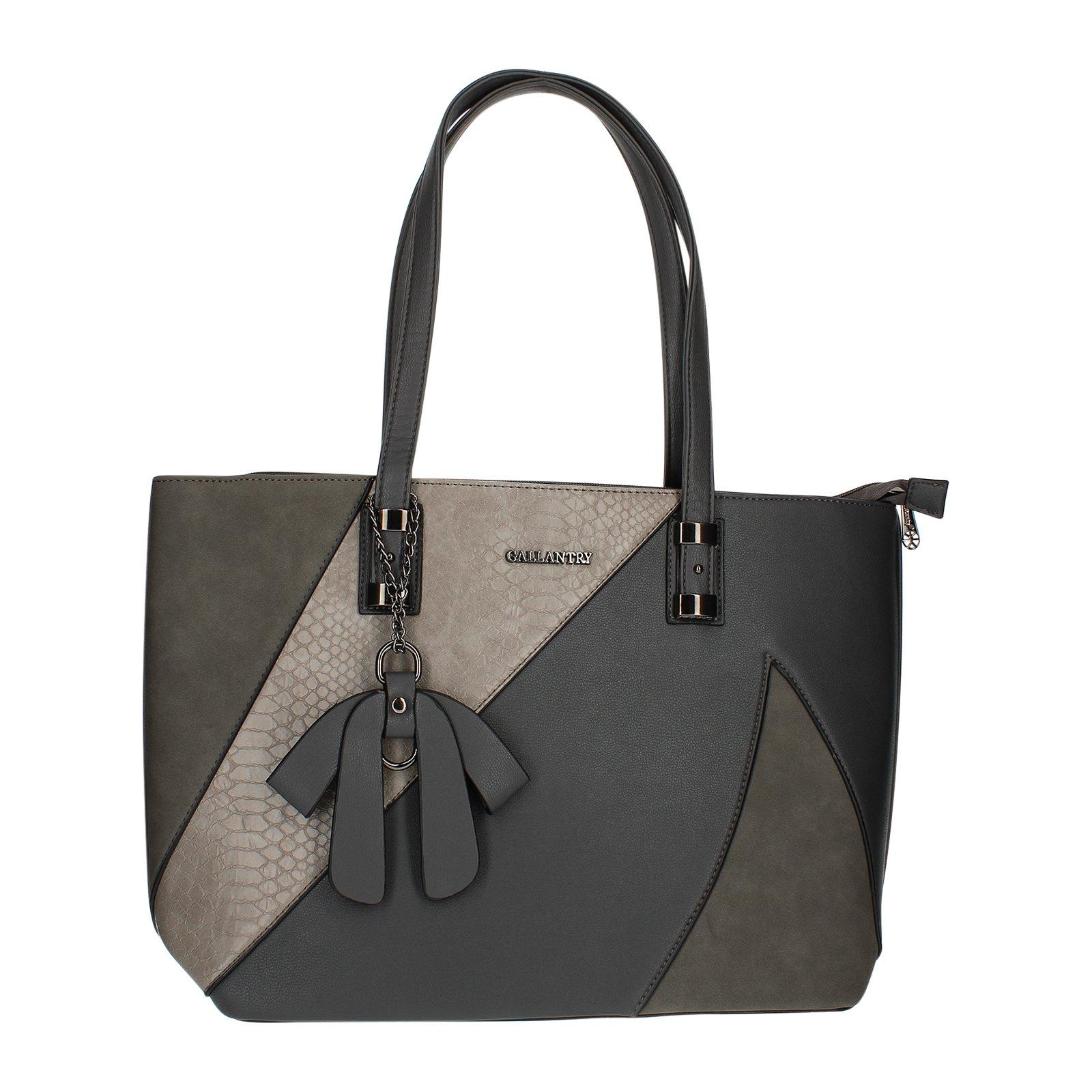 Image of Tragetasche Mit Schlangendruck Damen Schiefergrau ONE SIZE