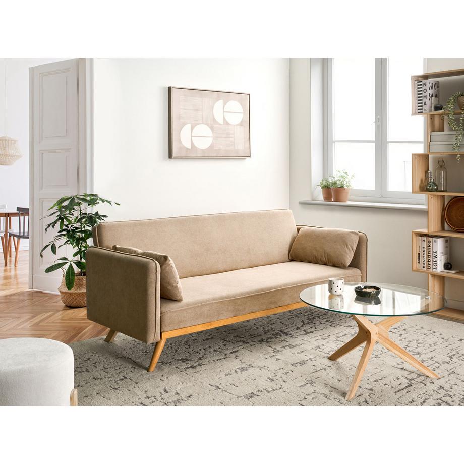 Beliani Schlafsofa aus Stoff Skandinavisch ASAA  