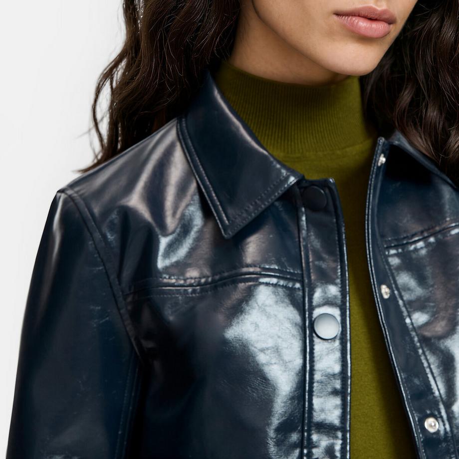 La Redoute Collections Gerade geschnittene kurze Jacke in Lederoptik  