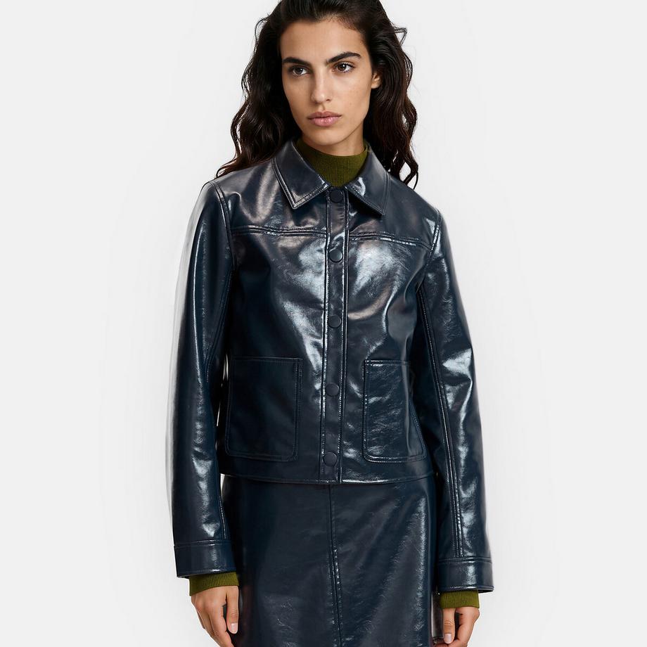 La Redoute Collections Gerade geschnittene kurze Jacke in Lederoptik  