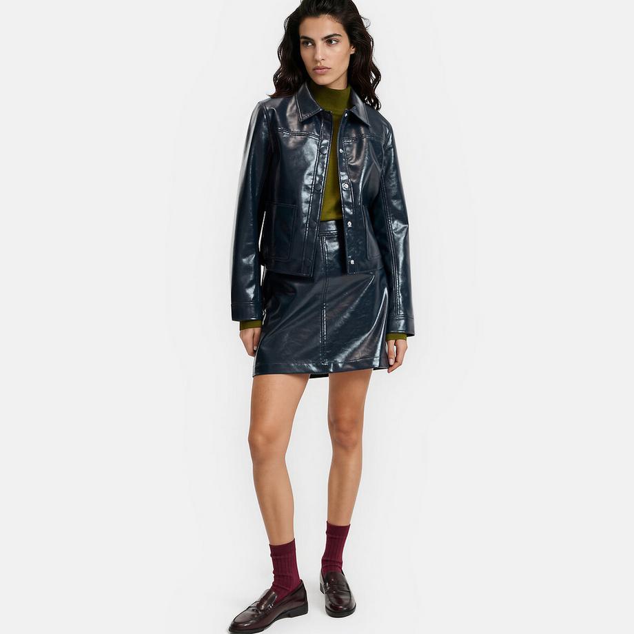 La Redoute Collections Gerade geschnittene kurze Jacke in Lederoptik  