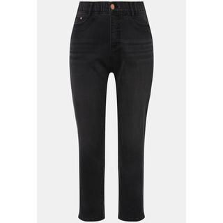 Ulla Popken  Jean Mom avec revers et couture fantaisie, taille confortable 