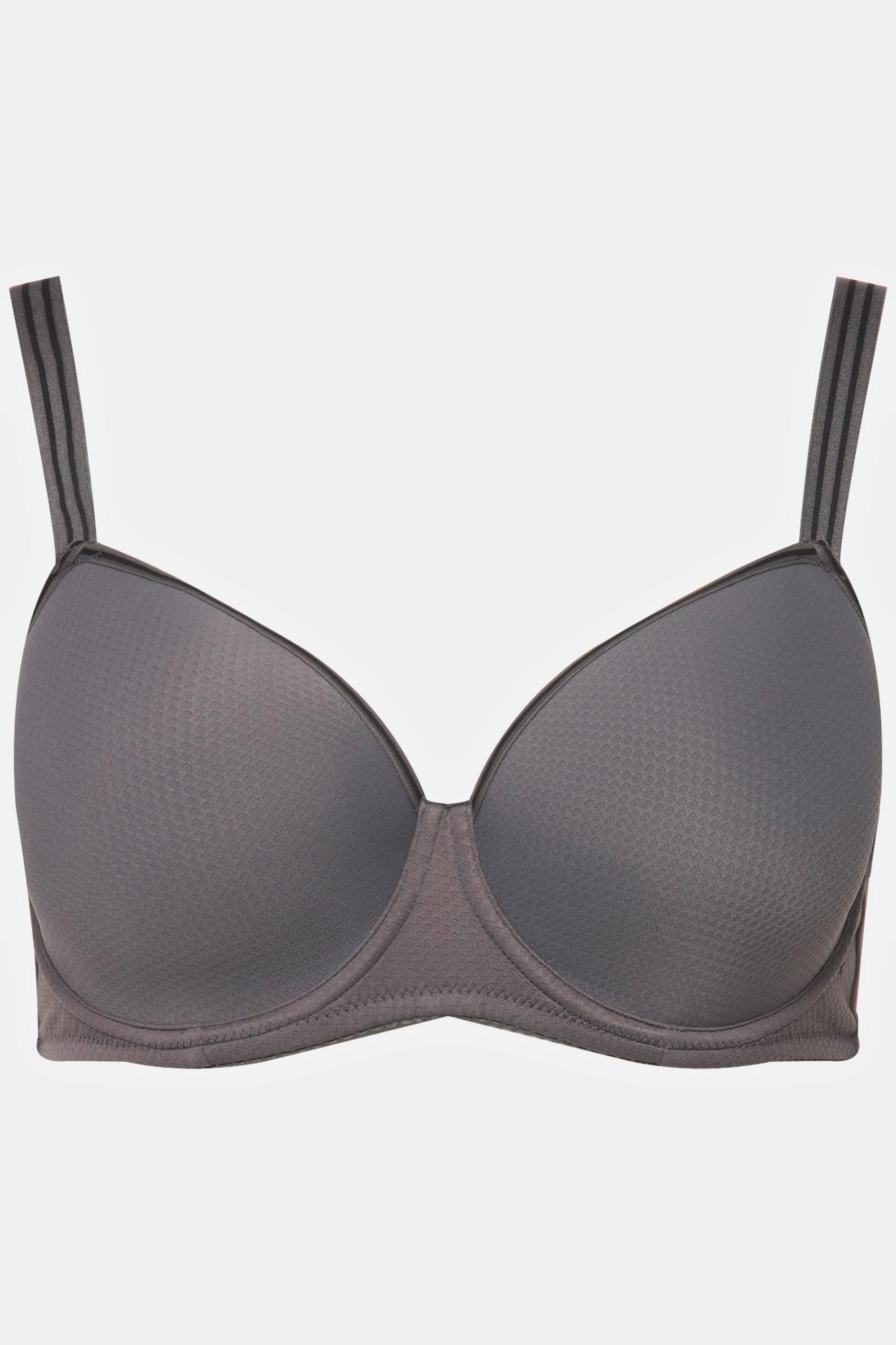 Ulla Popken  Bügel-BH, Jacquard-Muster, Spacer-Schale, Cup C - D 