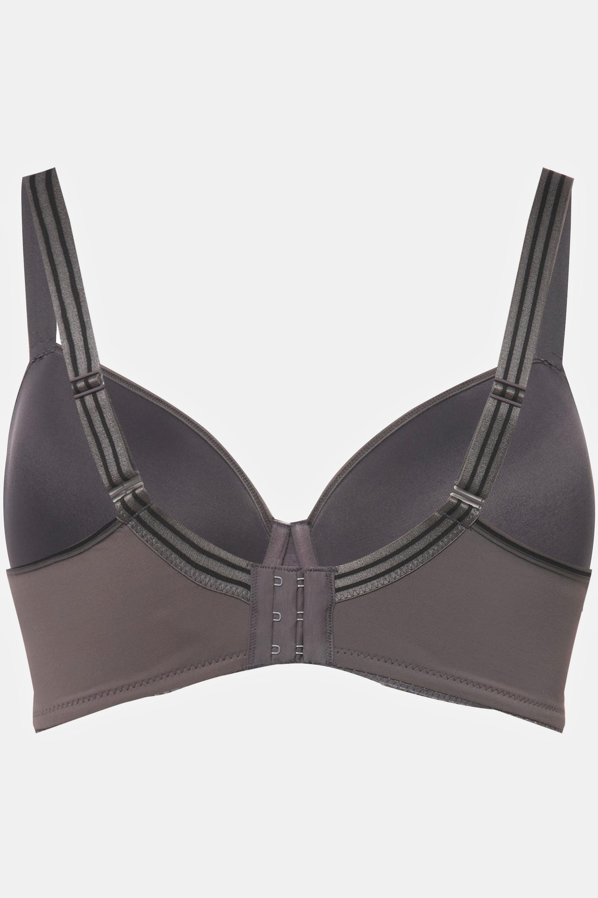 Ulla Popken  Bügel-BH, Jacquard-Muster, Spacer-Schale, Cup C - D 