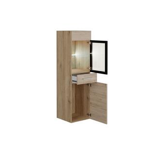 Vente-unique Colonne de salle de bain avec Leds blanches - Coloris naturel clair  - L30 x l30 x H109 cm - LAURINE II  