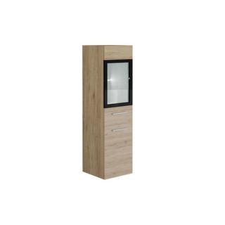 Vente-unique Colonne de salle de bain avec Leds blanches - Coloris naturel clair  - L30 x l30 x H109 cm - LAURINE II  