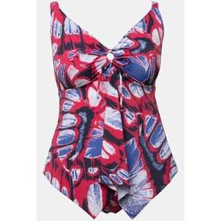 Ulla Popken  Tankini, Schmetterlinge, Softcups, Zipfelsaum, recycelt 