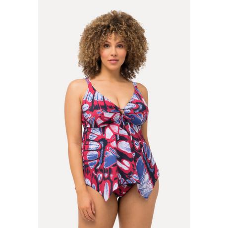 Ulla Popken  Tankini, Schmetterlinge, Softcups, Zipfelsaum, recycelt 