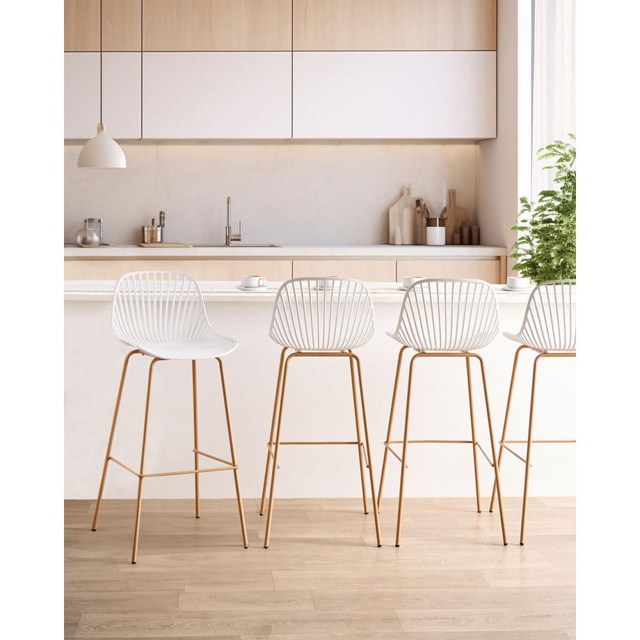 Beliani Set di 4 sedie alte en Materiale sintetico  KLEVE  