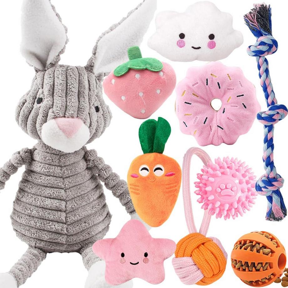 10Pcs jouets pour petits chiens, ensemble de jouets en peluche pour chiens, grinçants