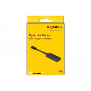 DeLock  DeLOCK 66246 Kabeladapter RJ-45 USB C Schwarz 