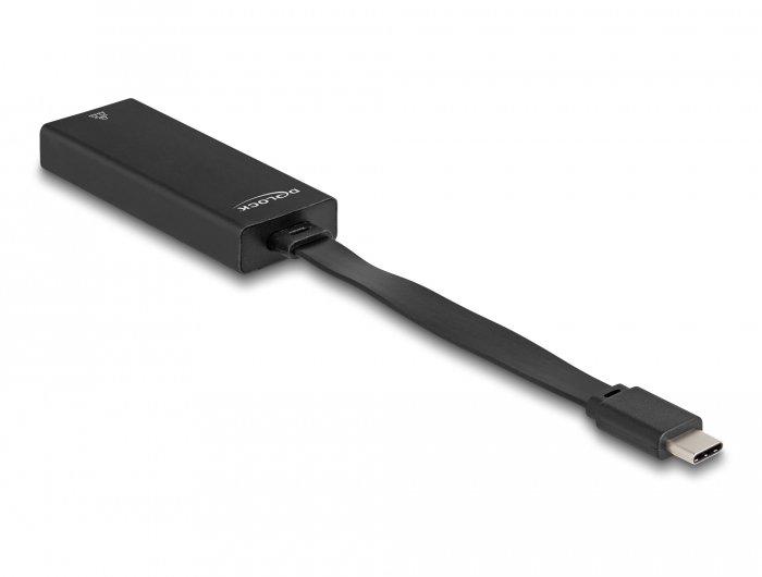 DeLock  DeLOCK 66246 Kabeladapter RJ-45 USB C Schwarz 