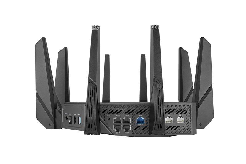 ASUS  ROG Rapture GT-AXE16000 router wireless 10 Gigabit Ethernet Tri-band (2,4 GHz/5 GHz/6 GHz) Nero 