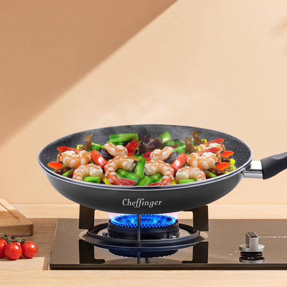 Cheffinger 3 Poêles à Frire 20 / 24 / 28 cm Soft-grip  