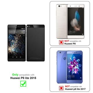 Cadorabo  Housse compatible avec Huawei P8 LITE 2015 - Coque de protection avec fermeture magnétique, fonction de support et compartiment pour carte 