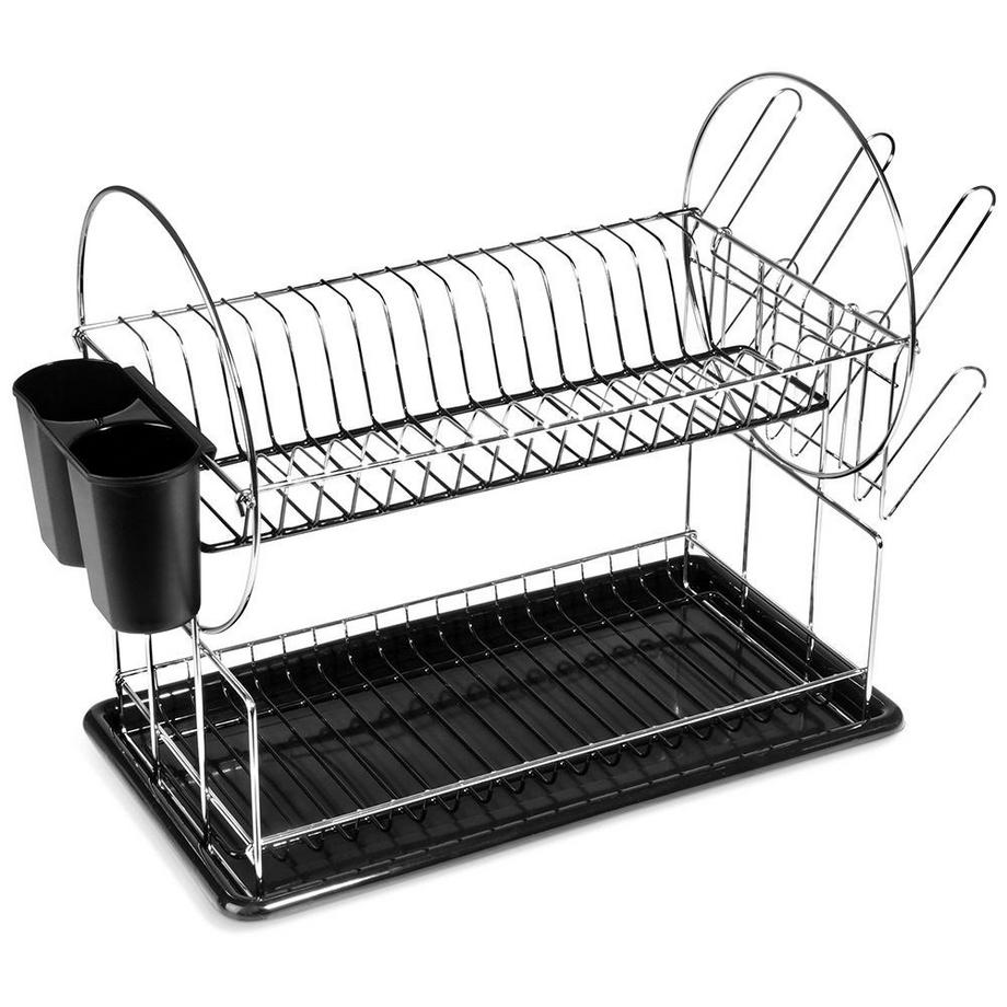 NAVA  Égouttoir à vaisselle à deux niveaux pour assiettes, tasses et couverts 