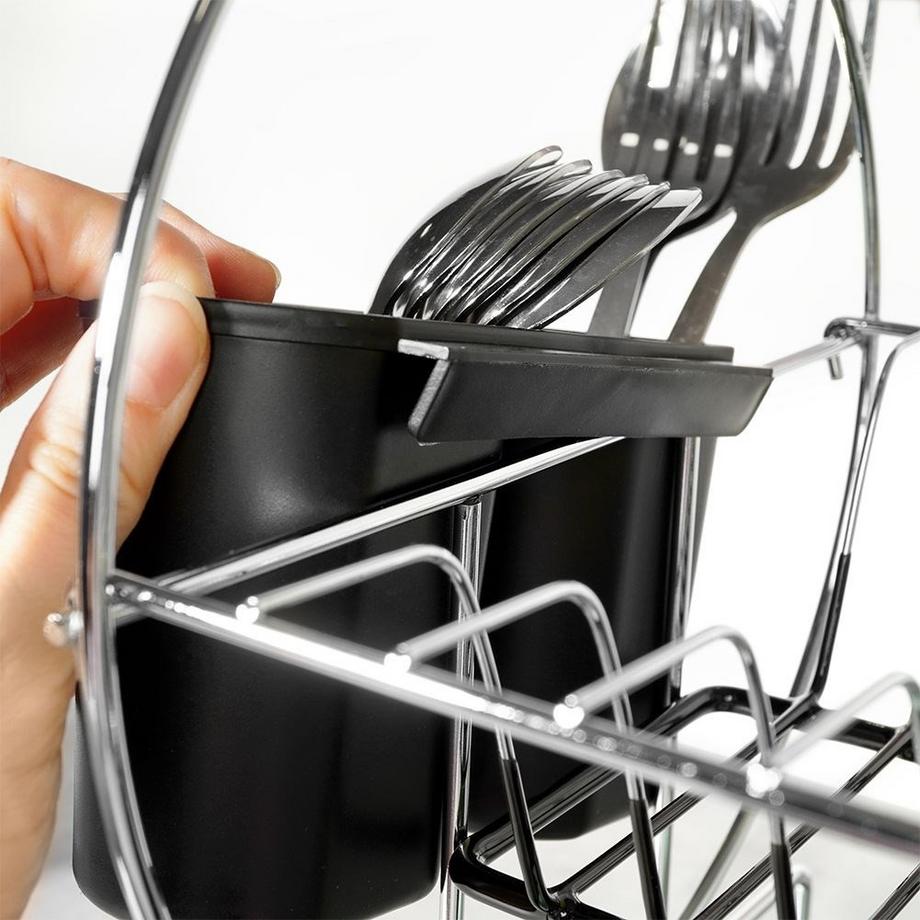 NAVA  Égouttoir à vaisselle à deux niveaux pour assiettes, tasses et couverts 