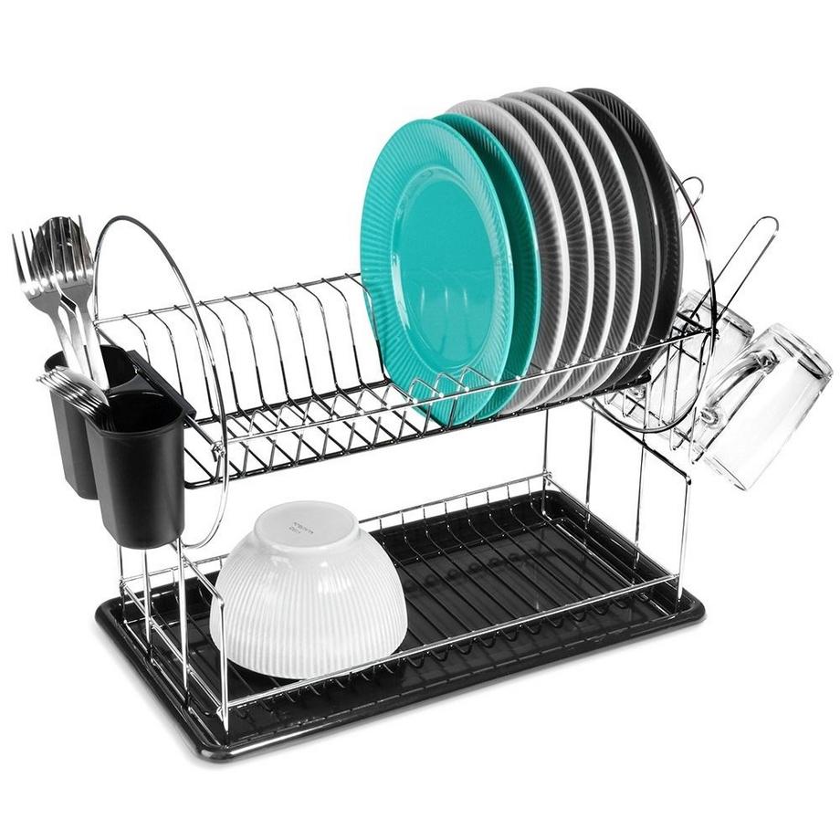 NAVA  Égouttoir à vaisselle à deux niveaux pour assiettes, tasses et couverts 