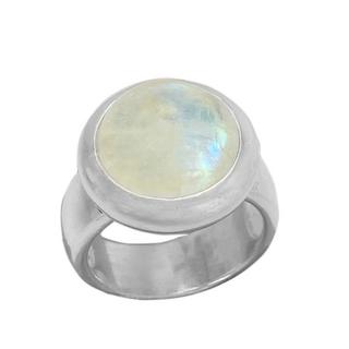 Steinkult  Sterling Silber Ring "Regenbogen Mondstein" 