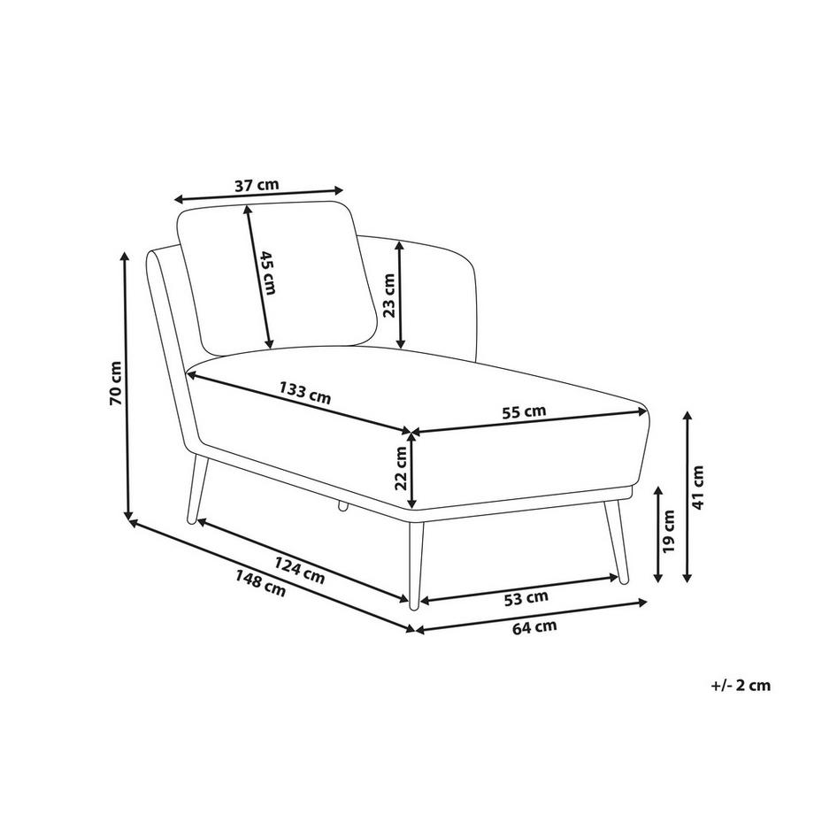 Beliani Linksseitige Chaiselongue aus Stoff  ARTHEZE  