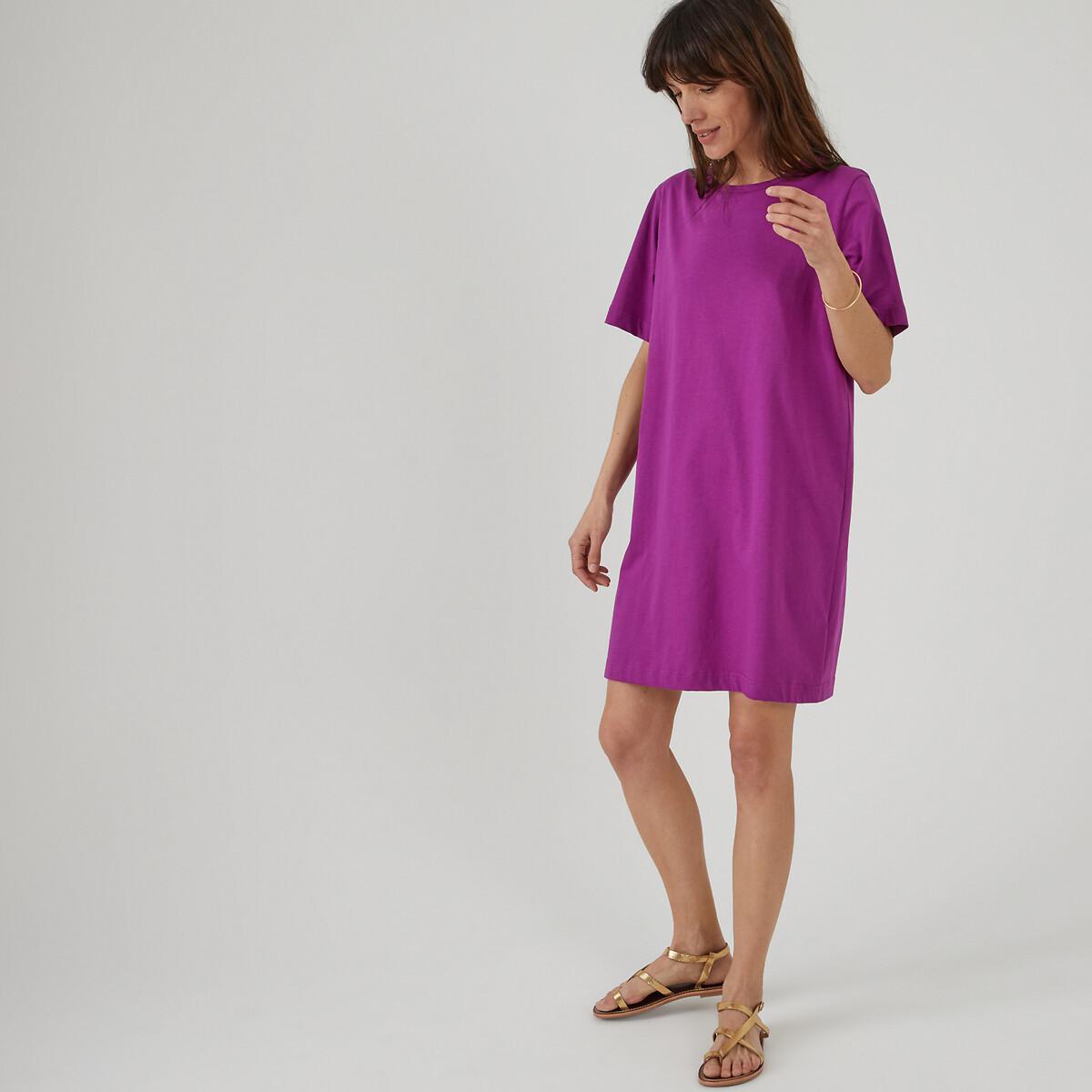 Image of T-shirt-kleid Mit Rundem Ausschnitt Damen Violett S