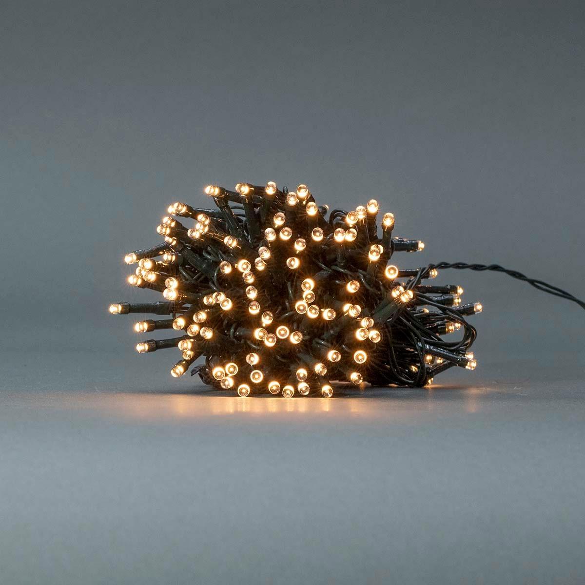 Nedis Luci di Natale | Stringa | 192 LED | Bianco caldo | 14,40 m | Effetti di luce: 7 | Per interni o esterni | A batteria  
