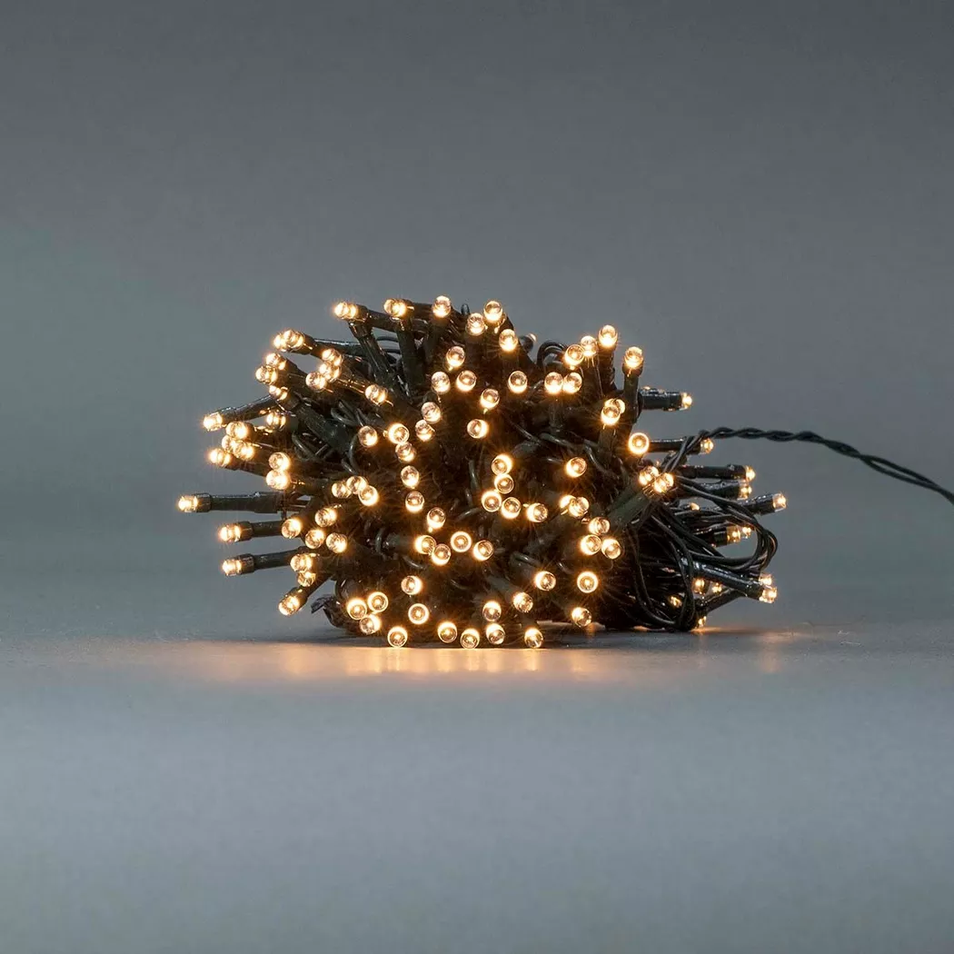 Nedis - Weihnachtsbeleuchtung | String | 192 LED's | Warm White | 14.40 m | Lichteffekte: 7 | Innen oder Außen | Batteriebetrieben, 15 m