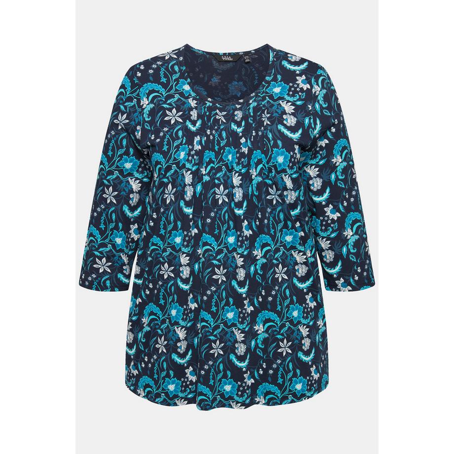 Ulla Popken Biesen A-Linie Rundhals 3/4-Arm Shirt  