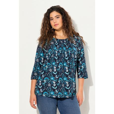 Ulla Popken  Shirt, Biesen, A-Linie, Rundhals, 3/4-Arm 