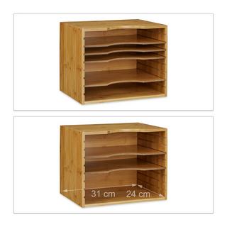 Northix Organiseur de bureau en bambou, système de rangement pour documents et dossiers  