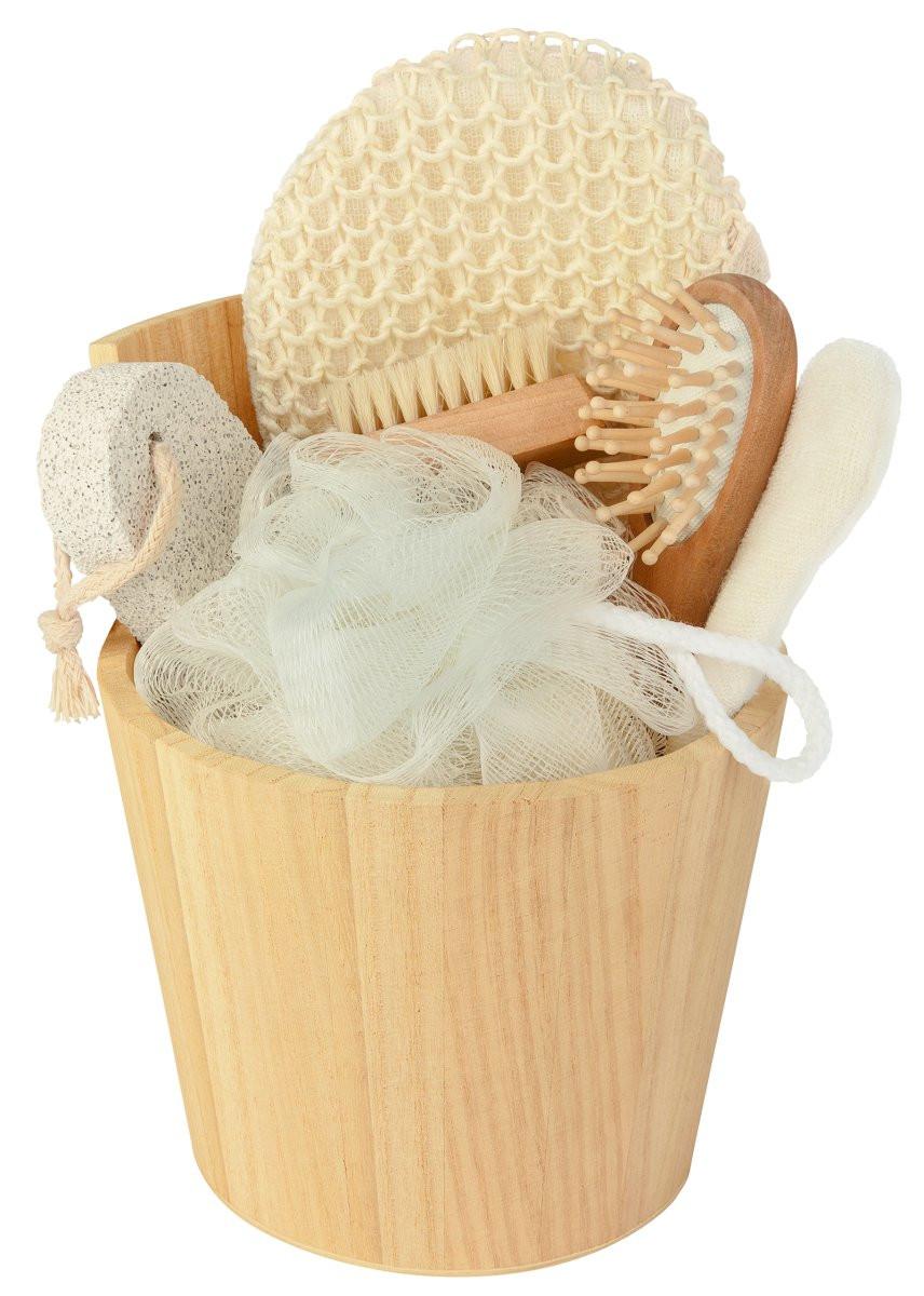 Image of Wellnessset Holzbottich 5-tlg. Unisex Beige ONE SIZE