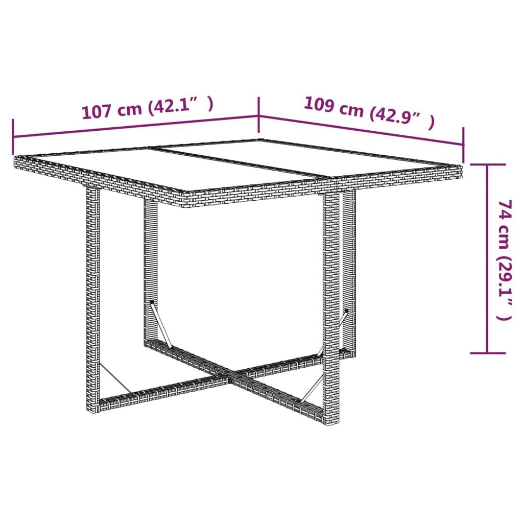 VidaXL Table de jardin rotin synthétique  