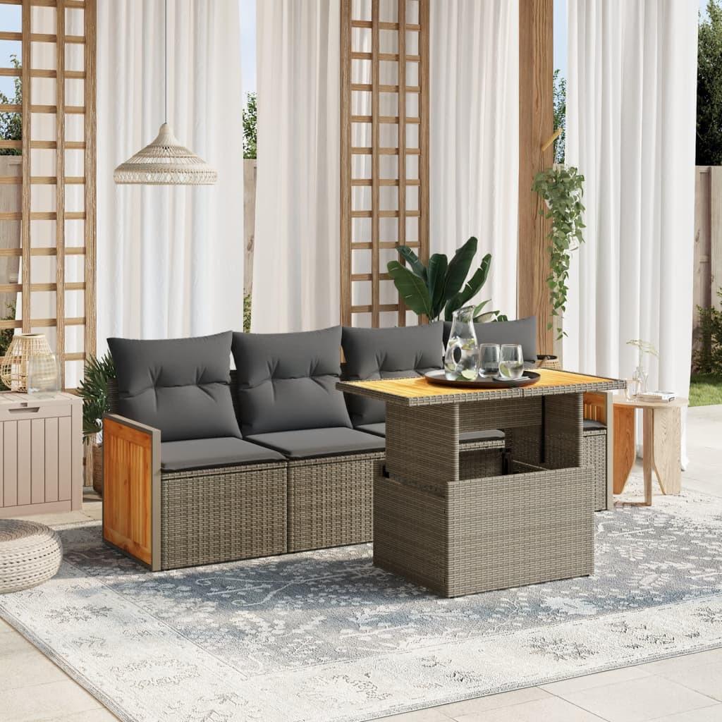 VidaXL set divano da giardino Polirattan  