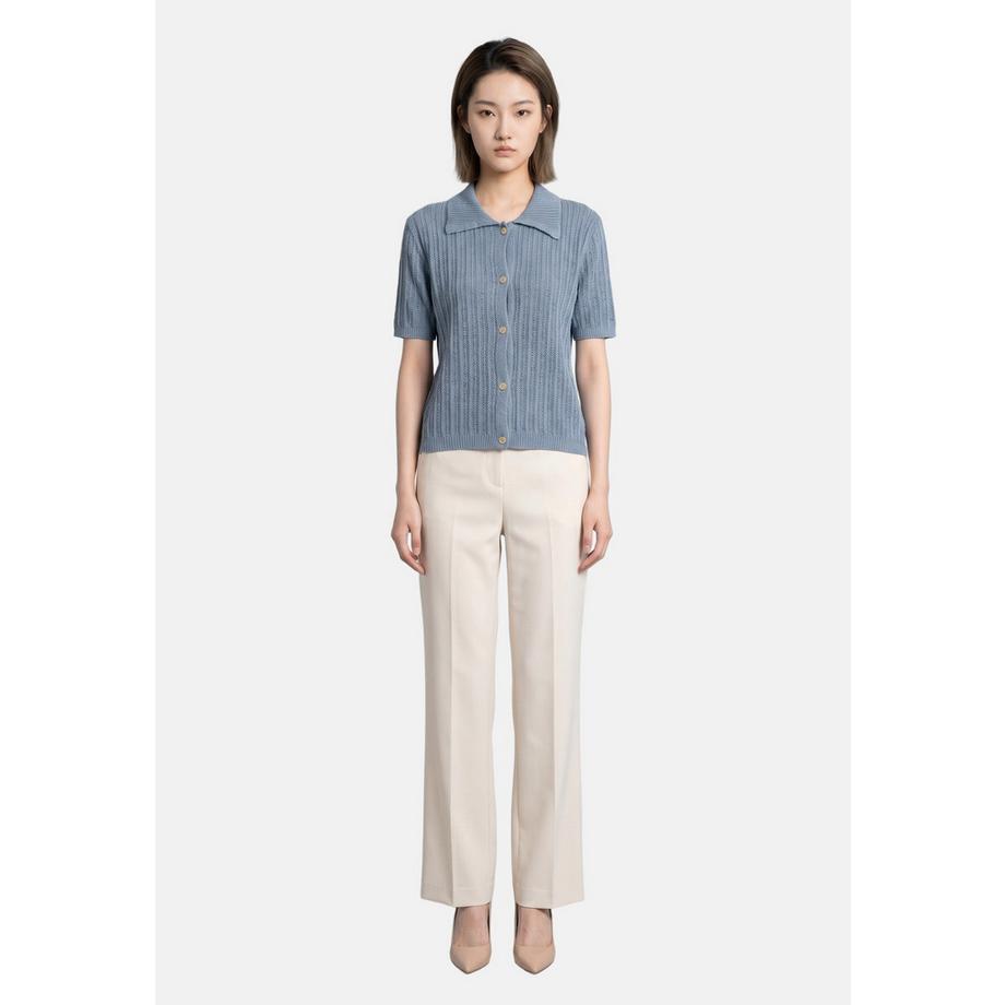 Roberta Rossi Cardigan lavorato a maglia con collo e maniche corte  