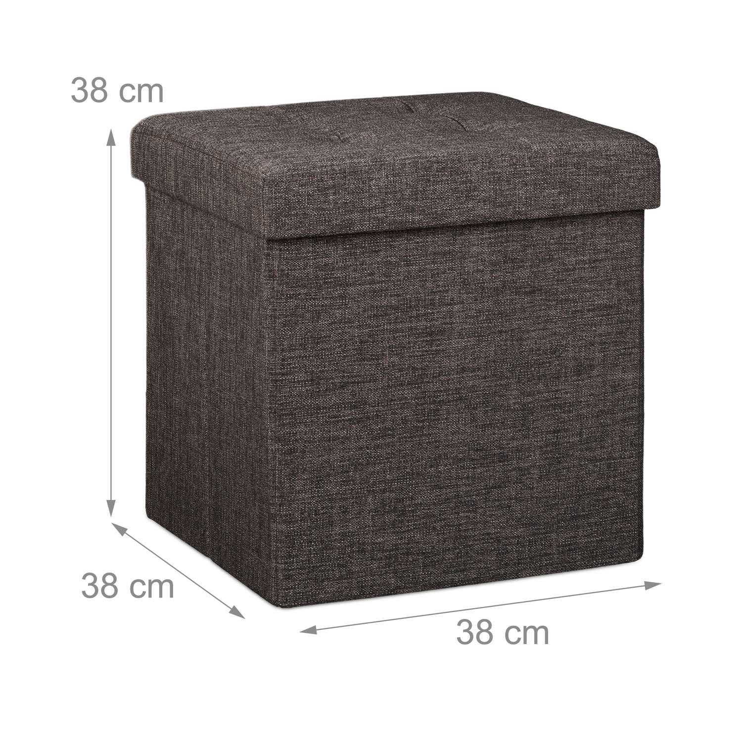 B2X Tabouret pliable avec rangement en tissu lin  