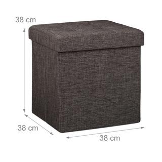 B2X Tabouret pliable avec rangement en tissu lin  