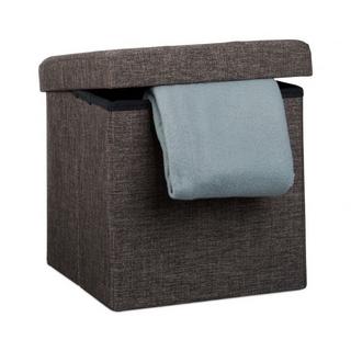 B2X Tabouret pliable avec rangement en tissu lin  