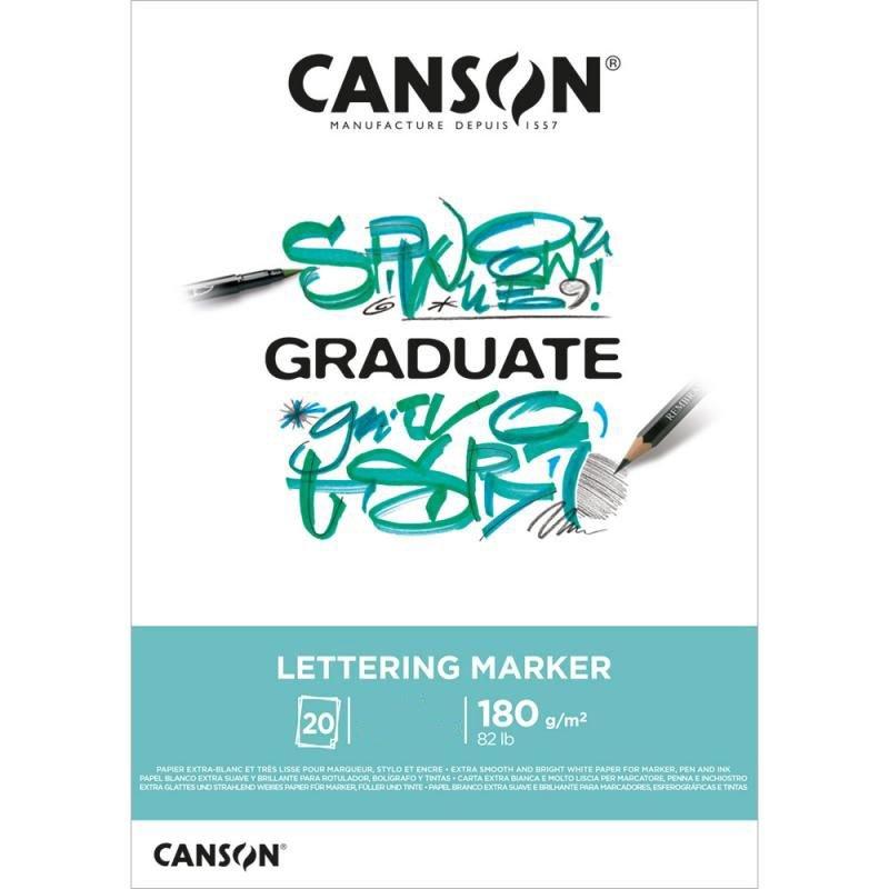 Image of Canson Graduate Lettering Marker Kunstdruckpapierblock 20 Blätter Weiss