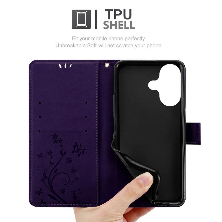 Cadorabo  iPhone 16 Hülle mit Blumen Muster 