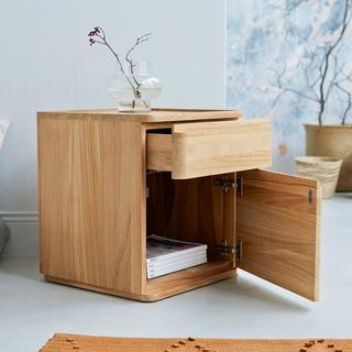 Tikamoon Nachttisch aus massivem Teakholz Nino  