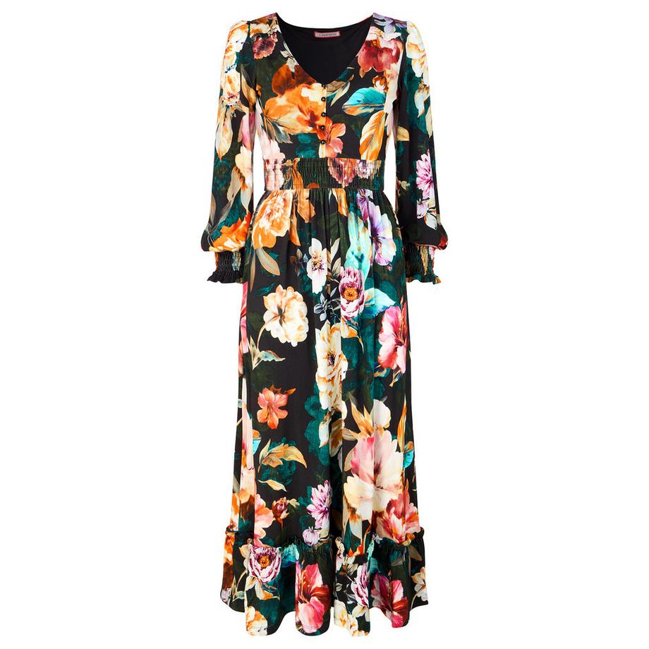 Joe Browns Abito Lungo Jersey Fantasia Floreale Autunnale  