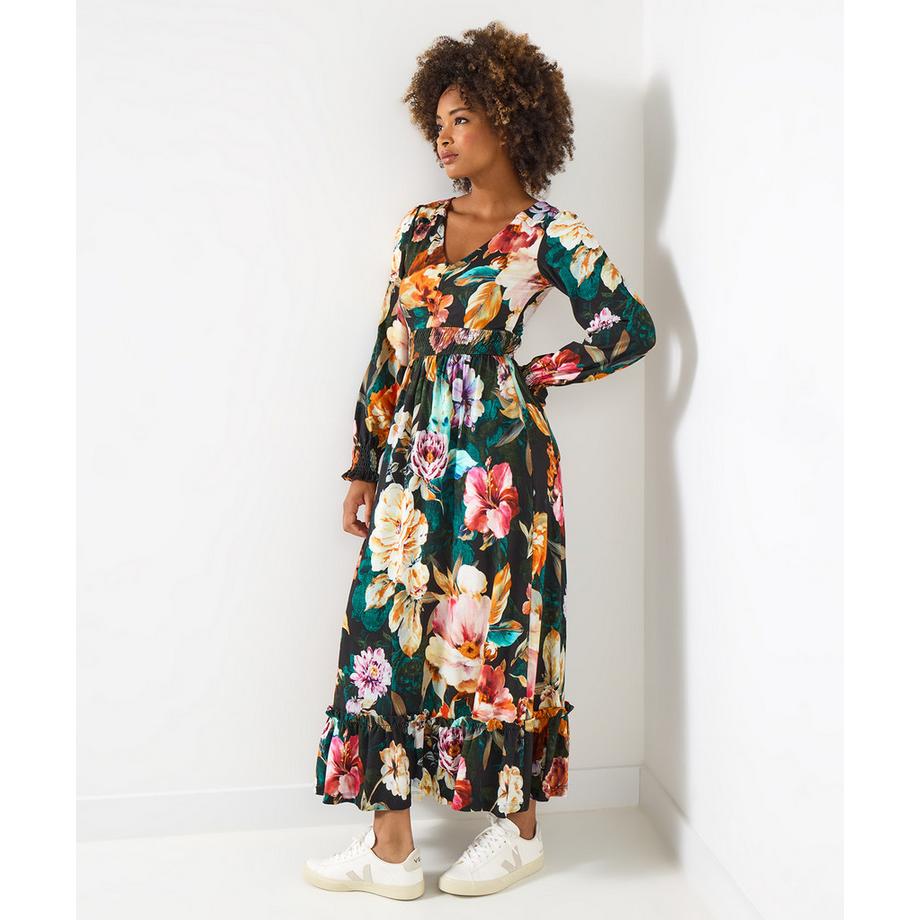 Joe Browns Abito Lungo Jersey Fantasia Floreale Autunnale  